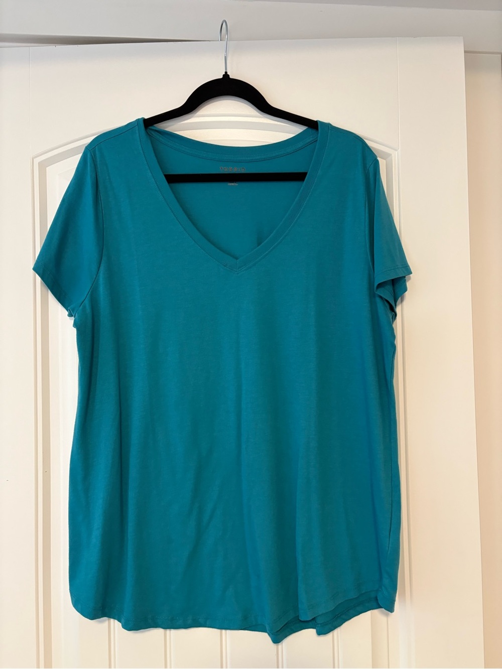 torrid Teal V-Neck Short Sleeve Top